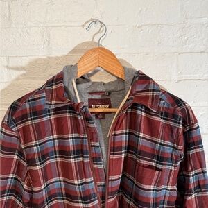 Alesbury Men's Plaid Shirt Jacket - Red and Blue